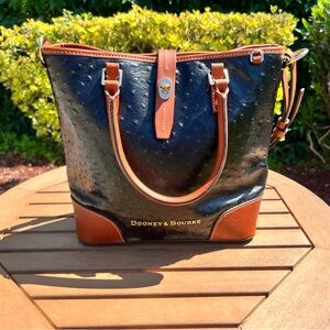 Dooney & Bourke Black and Tan Tote Bag